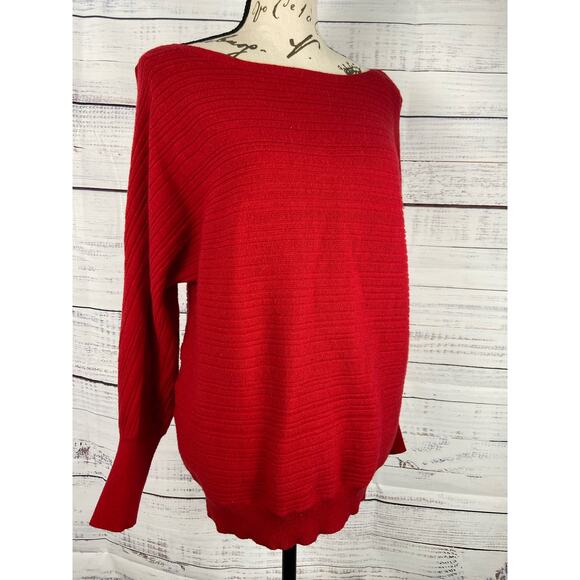 Chicos 0 Soft Cashmere Blend Rib Sweater Womens S Red Classic Fit Long Sleeve - Picture 3 of 12
